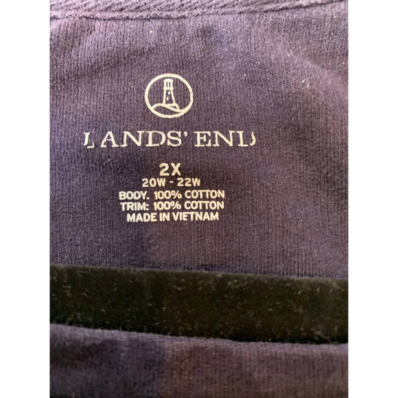 Lands End Navy Blue Lace Front Blouse Top SZ 2X  * - Picture 3 of 5